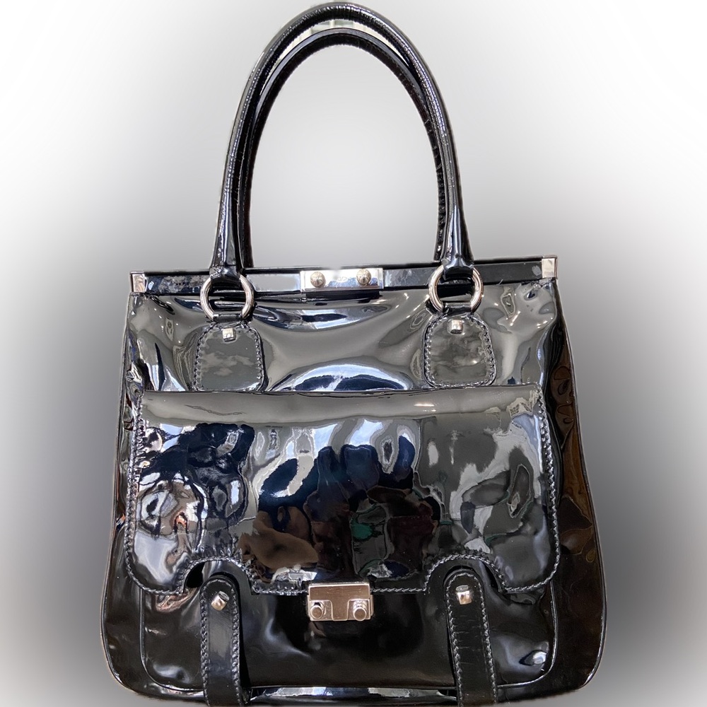Valentino Black Patent Leather Handbag